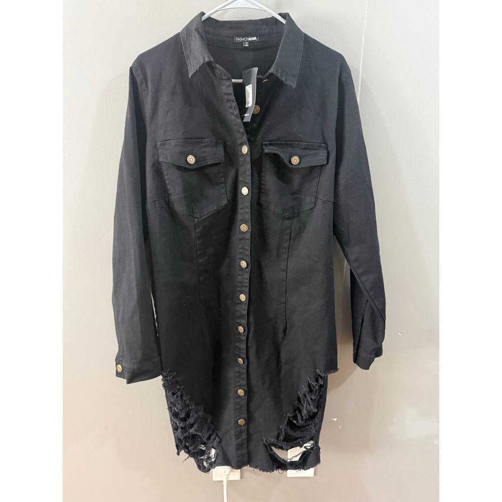 NWT 2X Fashion Nova black jean dress